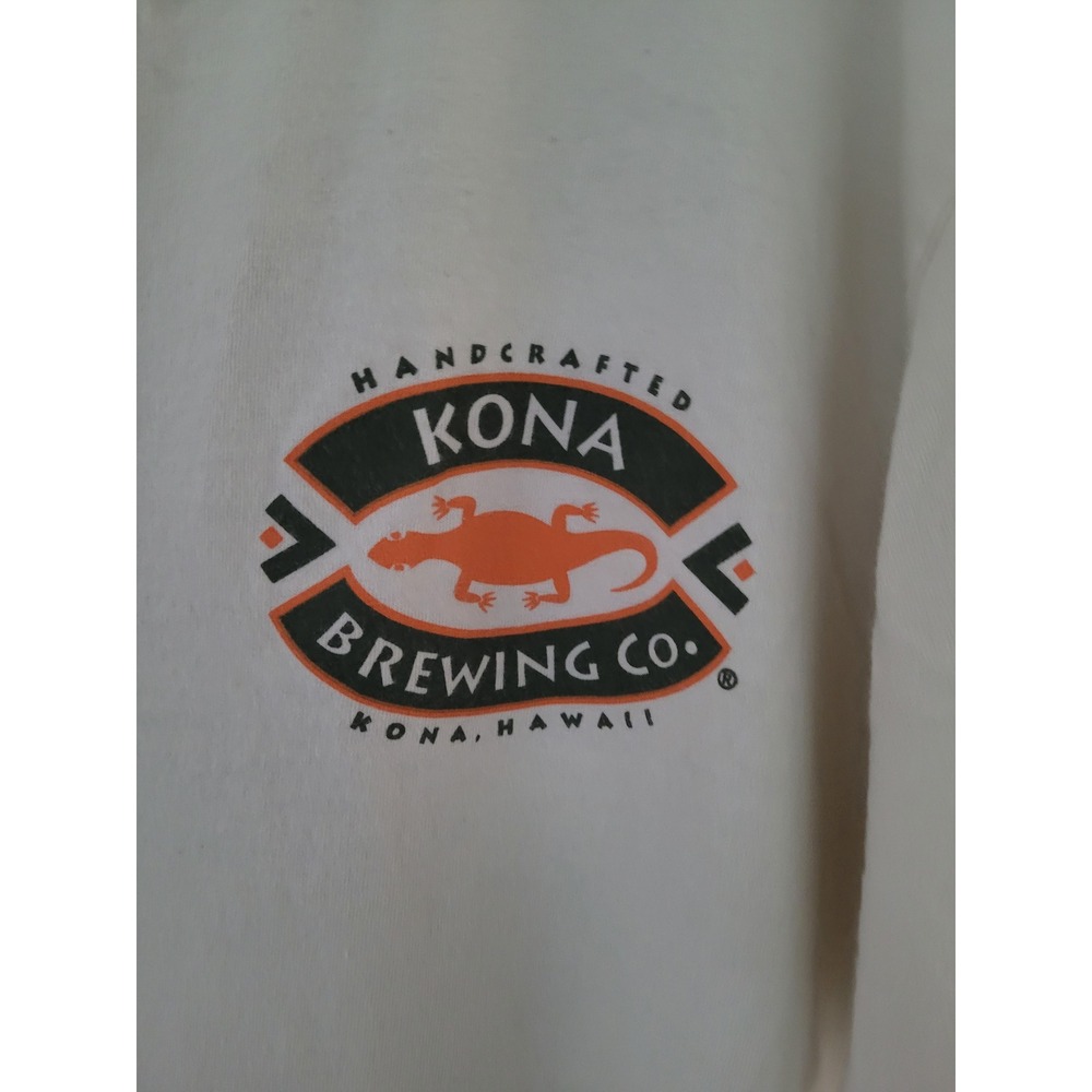 Kona Brewing Co Hula Hefeweizen Graphic T-Shirt Cream Organic Cotton Large #22 - Picture 2 of 5
